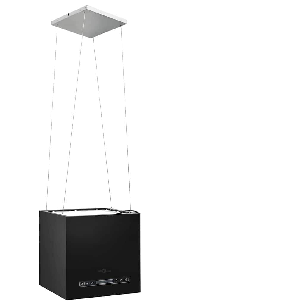 Solivagant Cappa da Cucina ad Isola Sospesa LCD Sensore 37 cm in Acciaio,Nero,11.56kg