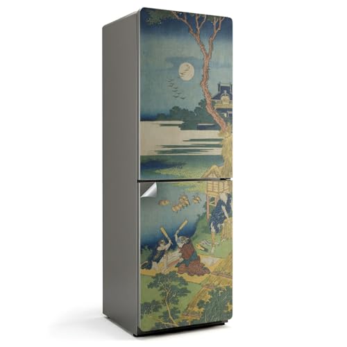 Pegatinas para puerta de frigorífico decoración para cocina estilo xilografía japonesa 60x180 2