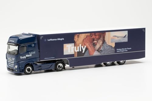 Maquette Camion Herpa Mercedes-Benz Actros Lufthansa 1/87 en plastique de collection