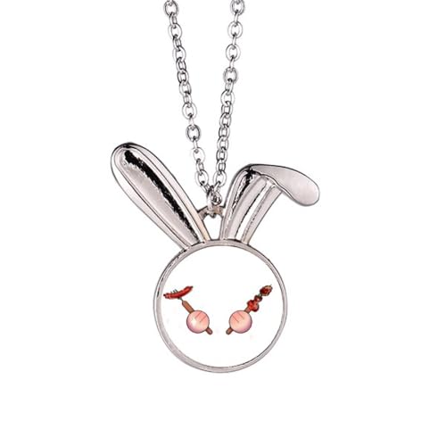Collier lapin barbecue pendentif homme femme bijou acier inoxydable pendentif insolite