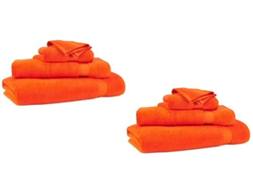 Lauren Ralph Wescott Lot de 6 serviettes de bain 100 % coton Orange été