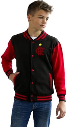 Jaqueta College Flamengo Infantil, Algodão, Bordada, Unissex