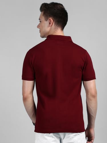 Image of Lux Cozi Men Cotton Regular Fit Polo Neck Half Sleeve Solid Casual T-Shirt with Chest Pocket | Pack of 2 |