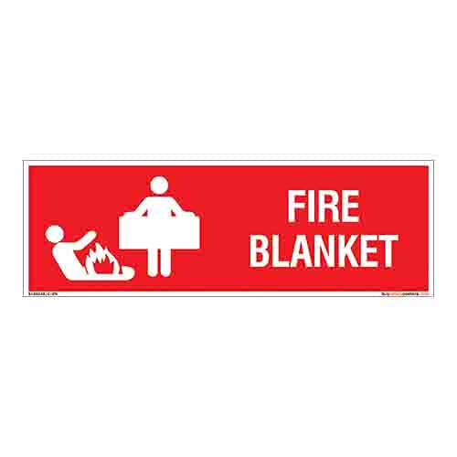 buysafetyposters.com - Fire Blanket Sign in English - PVC Sticker - (Rectangle, 12 inch X 4 inch, Multicolor) - Review, Price and Buying Guide