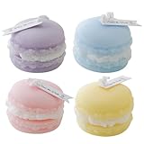 Ciieeo Lot De 4 Mini Bougies Décoratives En Forme De Macaron Bougies Parfumées Forme Unique Pour La Maison Et Le Mariage