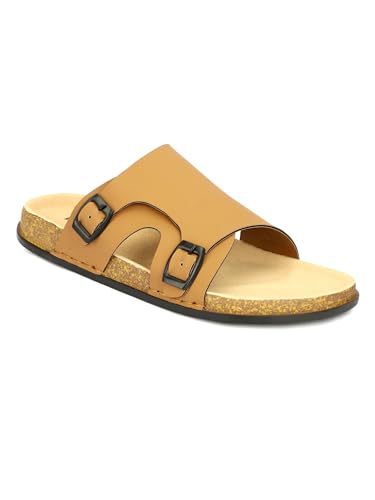 Image of Men Full Cover Double Buckle Slippers | Covered Slip-On Sandals for Men | Comfortable Footwear | Adjustable Strap Rubber Sandals | Anti-Slip Sole Slippers