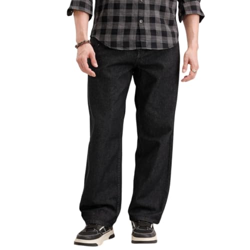 Image of WROGN Men's Cotton Jeans | Mid Rise | Loose Fit