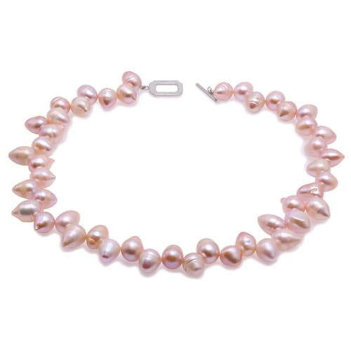 7-8mm Lavender Drop-shaped Freshwater Pearl Necklace 17