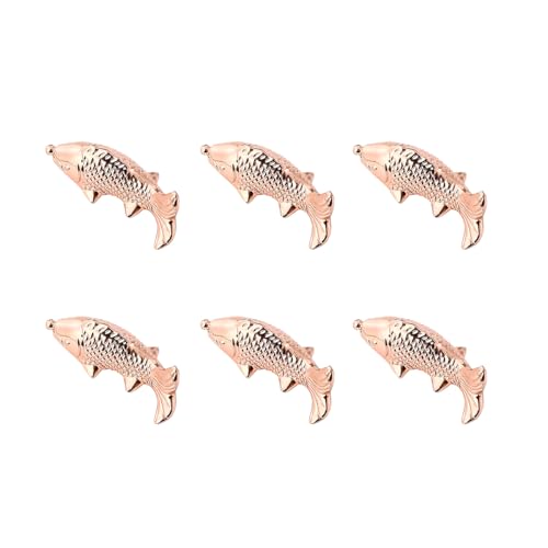 箸置き 魚形 箸枕 6個セット (ローズゴールド, 6.5x2.5cm)