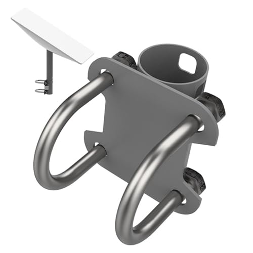 Soporte de antena en forma de U - Soporte de tubo de mástil para antena, montaje de antena parabólica, accesorios, adaptador ajustable en forma de U Soporte de montaje para RV, Montaje Antena