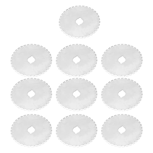 Rotary Cutter Blades 44 mm 10 Pack Refill for Rotary Cutter, Rotary Cutter Replacement for Arts Crafts Quilting Scrapbooking Sewing, Paper, Leather, Sharp and