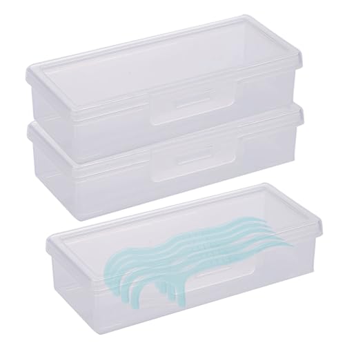 Caldamn Lot de 3 boîtes à cotons-tiges portables - Transparent - Résistant à la poussière - Pour cosmétique et maquillage