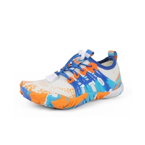 Zapatos De Agua Zapatos acuáticos de verano for playa, cinco dedos, descalzos, for nadar, zapatillas acuáticas coloridas, zapatillas de Río junto al mar, zapatillas de agua Zapatos Agua Hombre(WhiteBl