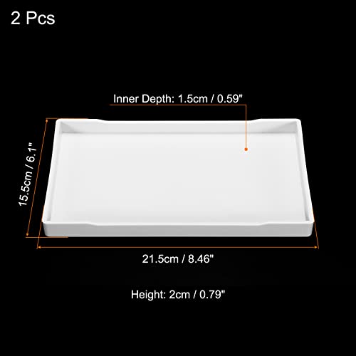 PATIKIL 8x6 Fast Food Tray, 2 Pack Plastic Reusable Recyclable Multi-Purpose Rectangle Serving Tray for Restaurant Home Kitchen, White by PATIKIL - Used condition - Image 2