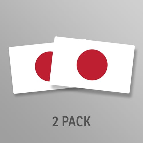 Image of World Country Flag Decal Stickers - Two Pack - for Cars Windows Bumpers Laptops Tablets Tumblers Cups Walls (Japan)