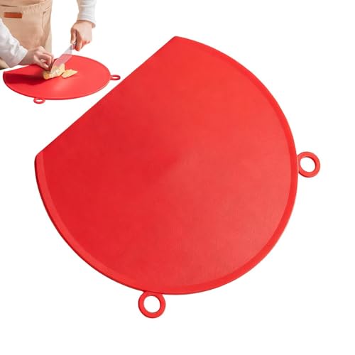Tabla de cortar de silicona duradera con orificio para colgar y canalón 8