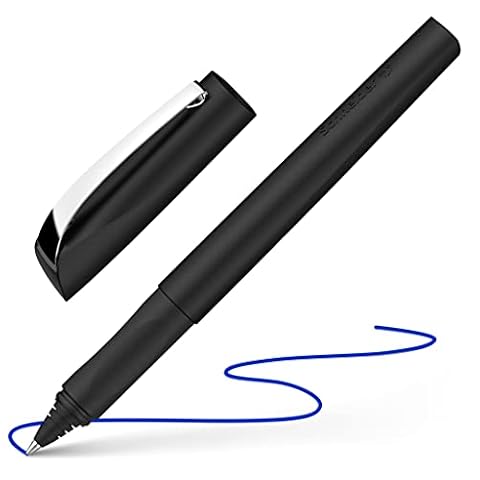 Schneider 186201 Ceod Shiny pióro kulkowe (prawo- i leworęczne, grubość kreski M, w zestawie wkład atramentowy królewski niebieski) Spider Black