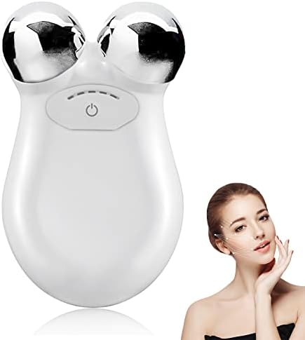 Microcurrent Face Device Roller, 2023 New Lift The Face and Tighten The Skin, USB Mini Microcurrent Face Lift Skin Tightening Rejuvenation Spa for Facial Wrinkle Remover Toning Device-(White)