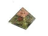 Jet International Jet Peridot Orgone Pyramid 60 mm Free Crystal Therapy Booklet Gemstones Copper Metal Mix Rare Healing Positive Energy