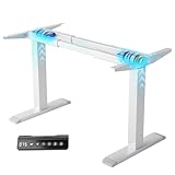 ZTTEN Dual Motor Electric Standing Desk Frame - 300 lbs Heavy Duty, 3 Memory Height Presets - Sit Stand Desk Frame, Computer Height Adjustable Desk Legs & Base for 43.3'-63' Desktop, White Frame Only