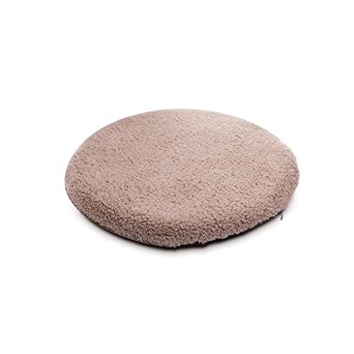VEMMIO Cojín Redondo for Silla, cojín de Taburete Redondo Grueso de Felpa de Invierno, cojín de Asiento cálido de Espuma viscoelástica Tatami Cómodo (Color : Brown)
