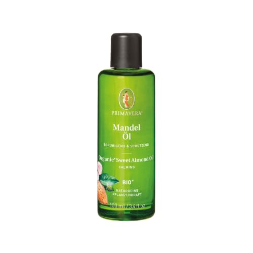 PRIMAVERA Pflegeöl Mandelöl bio* 2 x 100 ml naturreine Pflanzenkraft Glasflasche Aromaöl Körperöl Naturkosmetik gut verträglich schützend lindert Hautrötungen vegan