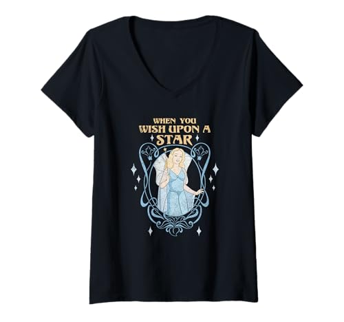 T-shirt Pinocchio Disney femme faites un vœu à l'étoile avec ce haut fée bleue