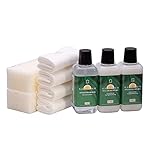 KERALUX Lederpflegeset mit Lichtschutz Aktion 2x225 ml Pflege 225ml Intensivreiniger+Zubehör Set 2xSchwamm 4xTuch von LCK für Glattleder. Auch geeignet für Longlife Leder