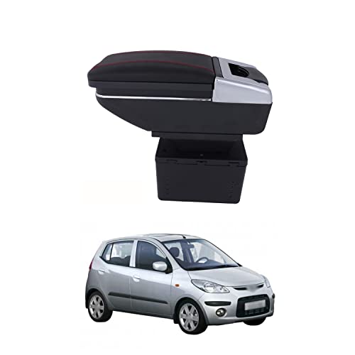 Image of Armrest with in-Built Glass Holder and Portable Ash Tray Arm Rest Console Compatible with i10