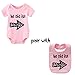 YSCULBUTOL Baby Twins Bodysuits He/She Did It Twin Outfit Girl Romper With Hat Set（Pink did 3M）