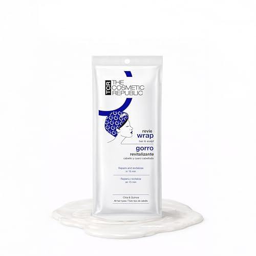 THE COSMETIC REPUBLIC - Mascarilla Efecto Hidrante y Detox en Gorro para Pelo Seco y Dañado - Mascarilla Reparadora con Hidratación Profunda del Cabello sin Sulfatos ni Parabenos - Hair Mask - 1 u.