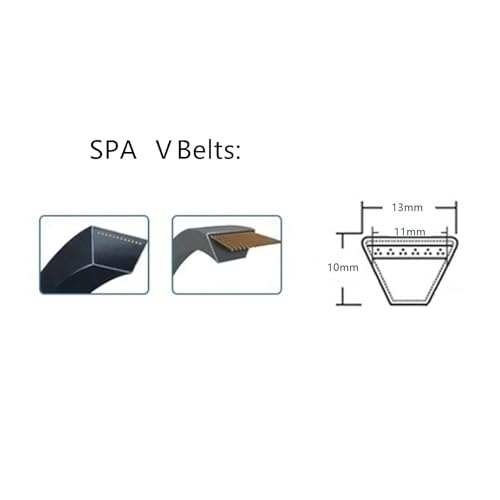 Correas tipo V SPA HWWEI: Pack de 5 correas de transmisión de goma modelo SPA813 2