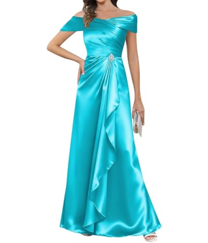 Robe Mère de la Mariée Sirène Satin Confortable pour Cérémonie Longue