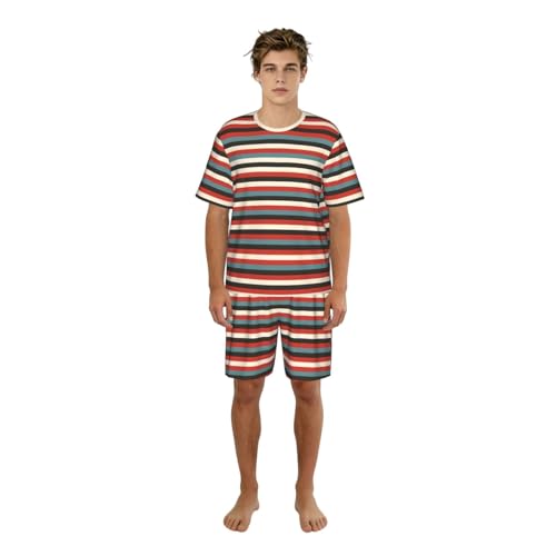 Pyjama homme à rayures ensemble confortable pour éliminer le stress des longues journées