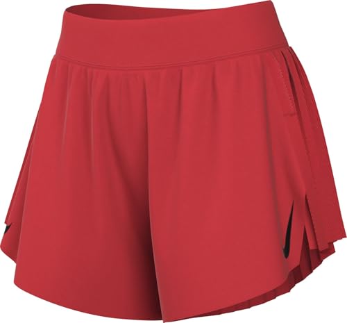 Nike Aeroswift ADV Running Shorts with Dri-Fit Technology, Integrated Briefs and Medium Rise for Women, Lt Crimson/Black, FN2328-696, 2XL