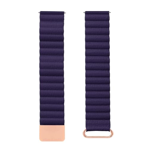 Image of ACM Watch Strap 20mm compatible with Compaq Q Watch Smartwatch | Magnetic Leather Luxury Belt Band