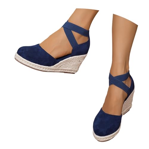Sandales espadrilles talon compensé fermé confort pour pieds sensibles