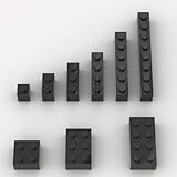 100 Piece Black Bricks Bulk Assortment Pack, 9 Size Black Classic Building Blocks Bricks, Compatible with Lego Parts and Pieces(Color: Black)