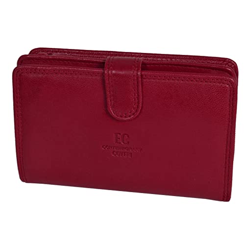 COVERI, Portefeuille femme en cuir véritable avec porte-monnaie, porte-cartes, boîte cadeau Cover