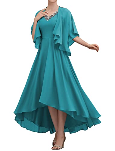 Damen Hochzeitskleid Elegant Lang A-Linie Brautmutterkleid 1/2 Ärmel Hohe...