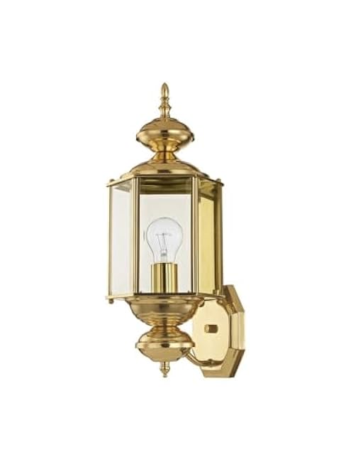 Livex Lighting 2006-02 Basics 1 Light PB Outdoor Wall Lantern, Polished Brass