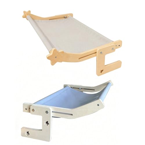 Perchoir de fenêtre en bois robuste pour chat et chien avec housse lavable douce - 4