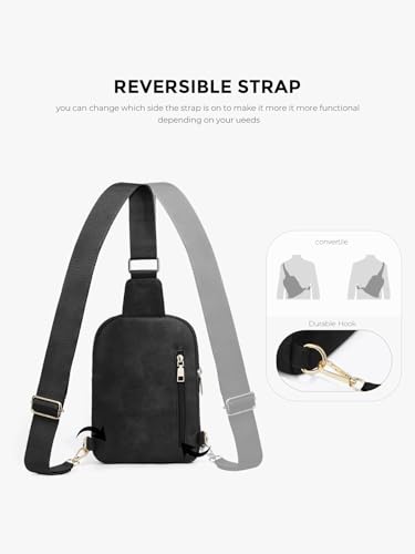 Image of Sling Bag Crossbody Bags For Women Plaid Striped Fanny Packs Chest Bag for Work Shopping