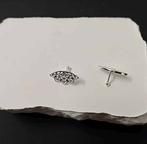 Boho Helix Earrings For Women, Gothic Punk Geometric Mandala Lotus Flower Hidden Cartilage Helix Piercing Unique Studs Statement Jewelry Gift3