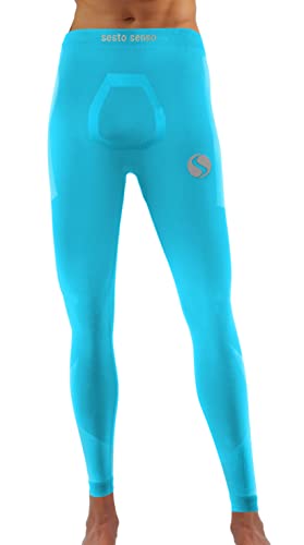 sesto senso Lange Unterhosen Herren Sport Bunt Kompressionshose Laufhose L/XL hellblau Türkis Blue sesto senso Lange Unterhosen Herren Sport Bunt Kompressionshose Laufhose L/XL hellblau Türkis Blue