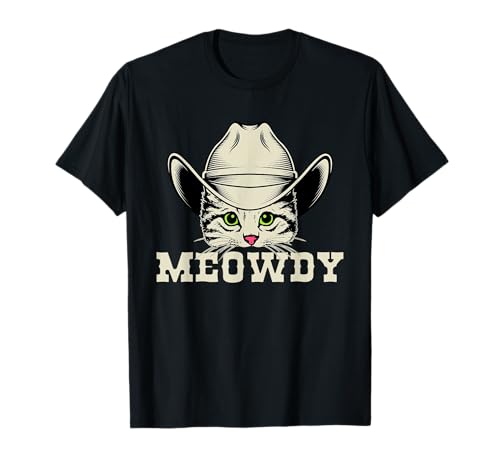 Meowdy Meow Howdy Cowboy - Funny Cat Lover T-Shirt