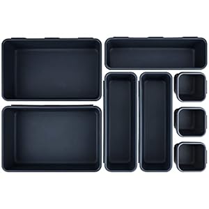 Lade-organizers, 8 stuks plastic ladeverdelers, lade-organizers, verdelers met 3 maten voor bureau opbergbakken voor…