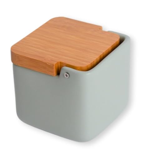 KOOK TIME Ceramic Garlic Keeper with Bamboo Swivel Lid, Garlic Sage, Knoblauchtopf - Image 3