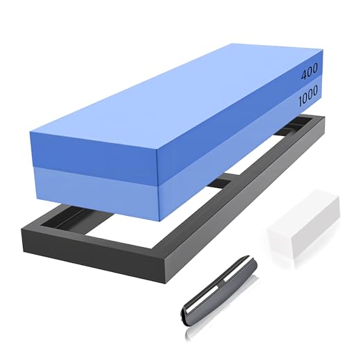 Whetstone Sharpening Stone Kit Dual Sided 400/1000 Grit Professional Grindstone