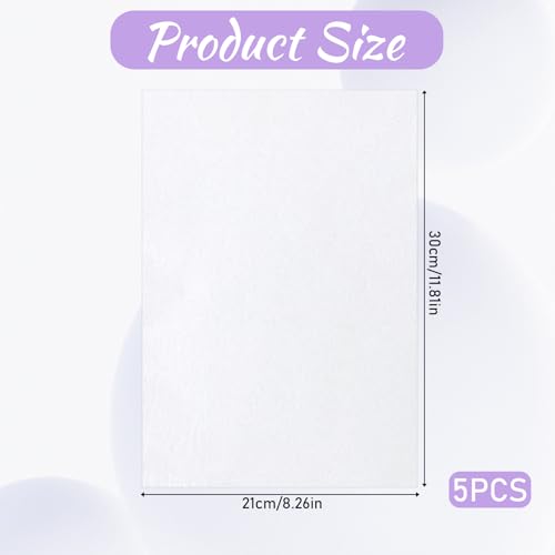 5 PCS Stick and Stitch Embroidery Paper Wash Away Water Soluble Embroidery Paper Wash Away Stick Embroidery Paper Hand Sewing Stabilizers Blank Printable Hand Sewing Stabilizer for Hand Sewing